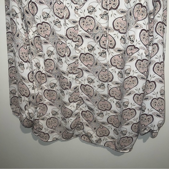 Loft Cream Paisley Long Sleeve Blouse - Picture 4 of 6